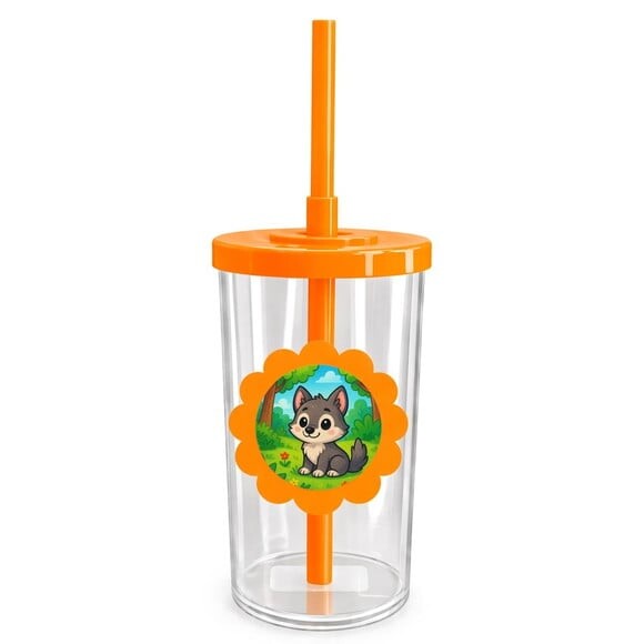 Copo Short Drink Flor Personalizado Lobinho