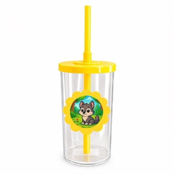 Copo Short Drink Flor Personalizado Lobinho