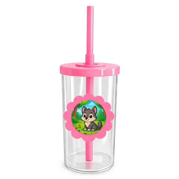 Copo Short Drink Flor Personalizado Lobinho