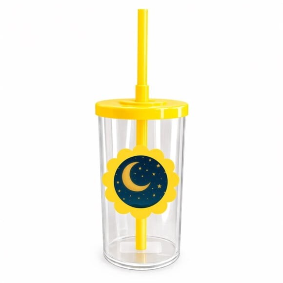 Copo Short Drink Flor Personalizado Lua e Estrelas