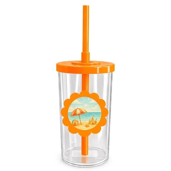 Copo Short Drink Flor Personalizado Mar e Praia Aquarela