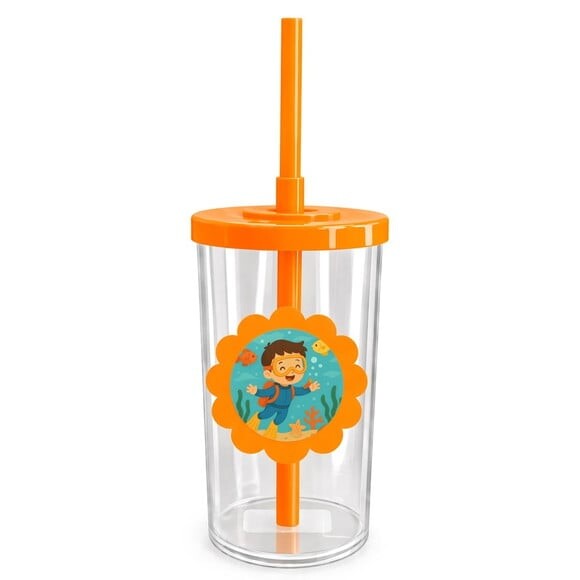 Copo Short Drink Flor Personalizado Menino Mergulhador