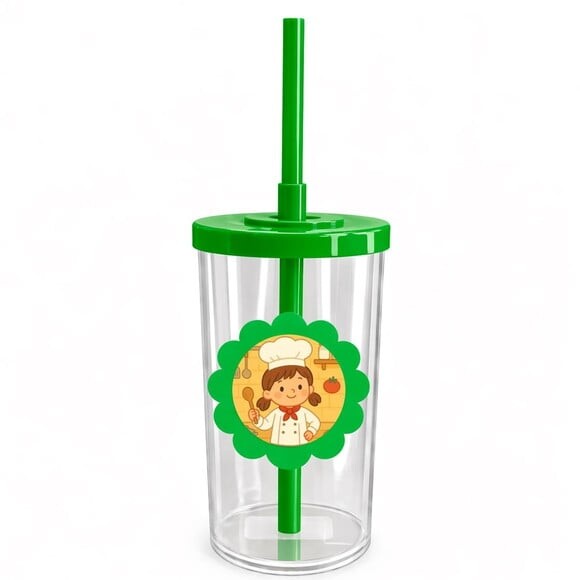 Copo Short Drink Flor Personalizado Mini Chef Menina