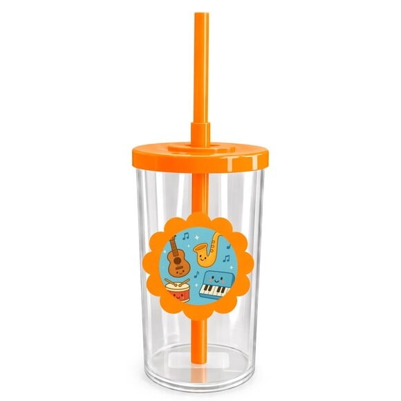 Copo Short Drink Flor Personalizado Músicas Instrumentos