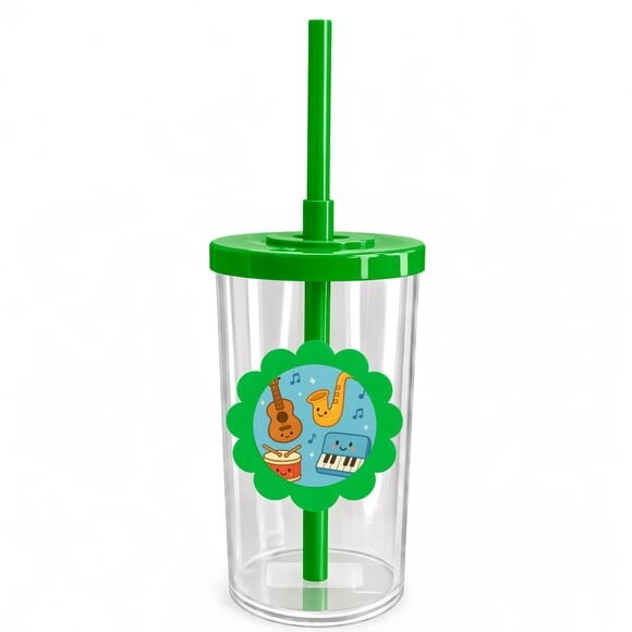 Copo Short Drink Flor Personalizado Músicas Instrumentos