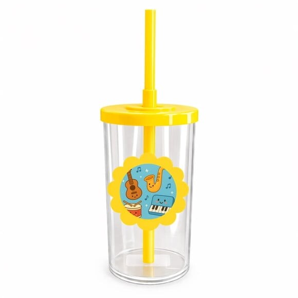 Copo Short Drink Flor Personalizado Músicas Instrumentos