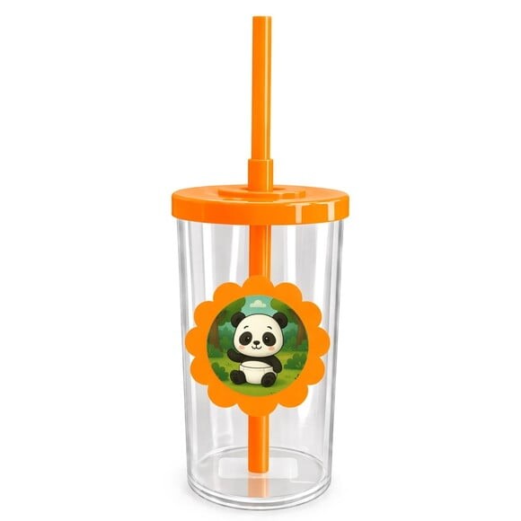 Copo Short Drink Flor Personalizado Panda Baby