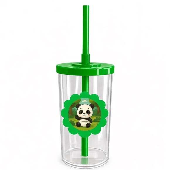 Copo Short Drink Flor Personalizado Panda Baby