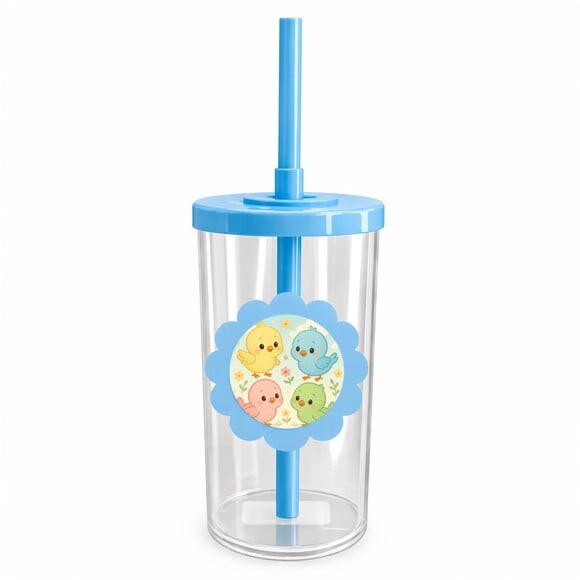 Copo Short Drink Flor Personalizado Passarinhos Baby