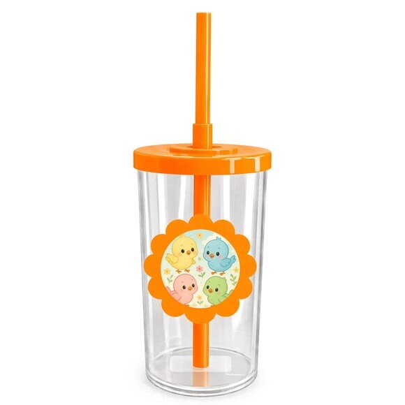 Copo Short Drink Flor Personalizado Passarinhos Baby