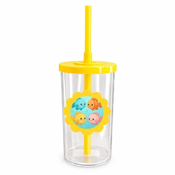 Copo Short Drink Flor Personalizado Peixinhos Baby