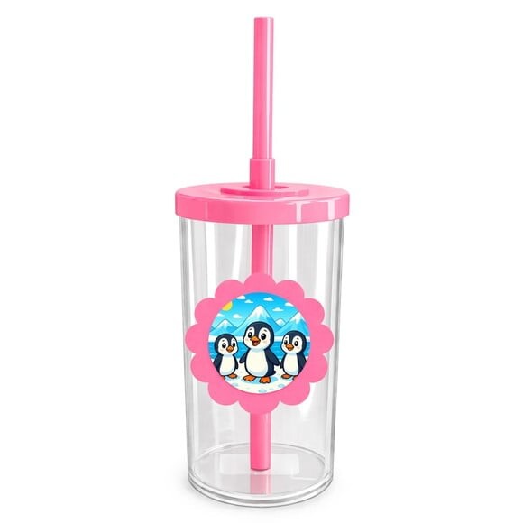 Copo Short Drink Flor Personalizado Pinguins