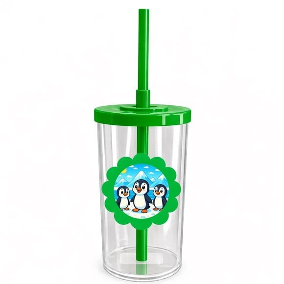 Copo Short Drink Flor Personalizado Pinguins