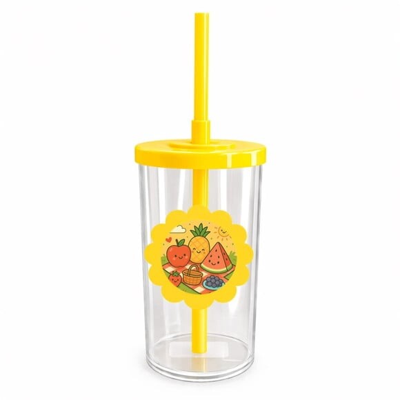 Copo Short Drink Flor Personalizado Piquenique das Frutas