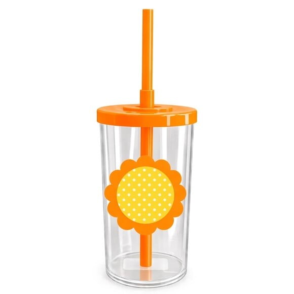 Copo Short Drink Flor Personalizado Poá Amarelo