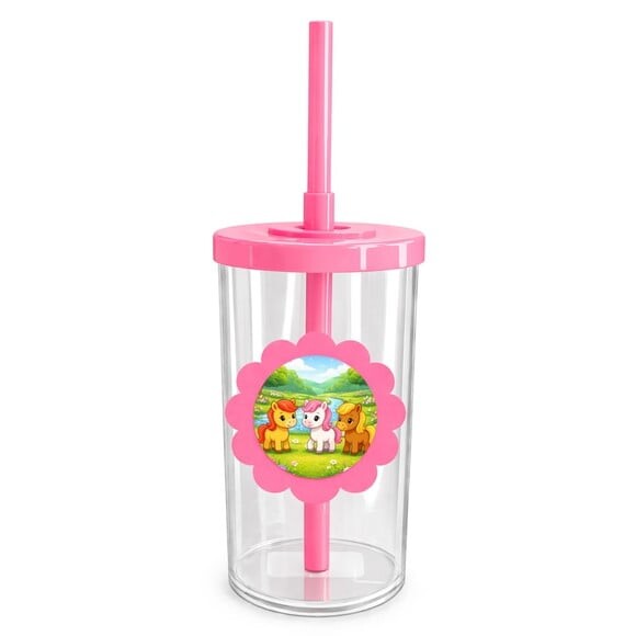 Copo Short Drink Flor Personalizado Pôneis