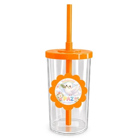 Copo Short Drink Flor Personalizado Pombinha da Paz