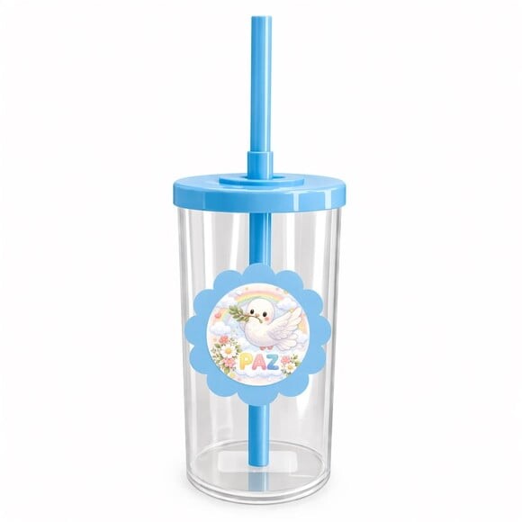 Copo Short Drink Flor Personalizado Pombinha da Paz