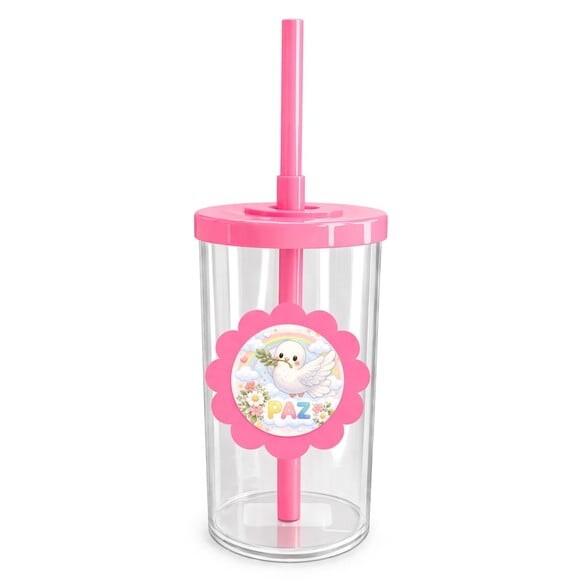 Copo Short Drink Flor Personalizado Pombinha da Paz