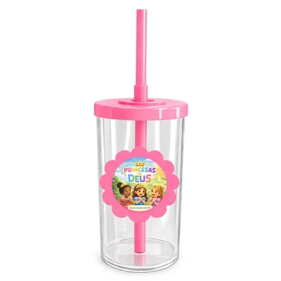 Copo Short Drink Flor Personalizado Princesas de Deus