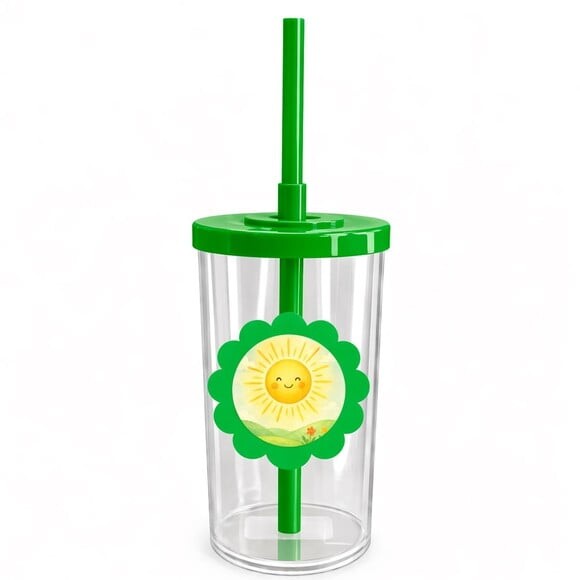 Copo Short Drink Flor Personalizado Raio de Sol Aquarela