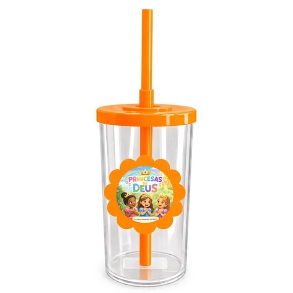 Copo Short Drink Flor Personalizado Princesas de Deus