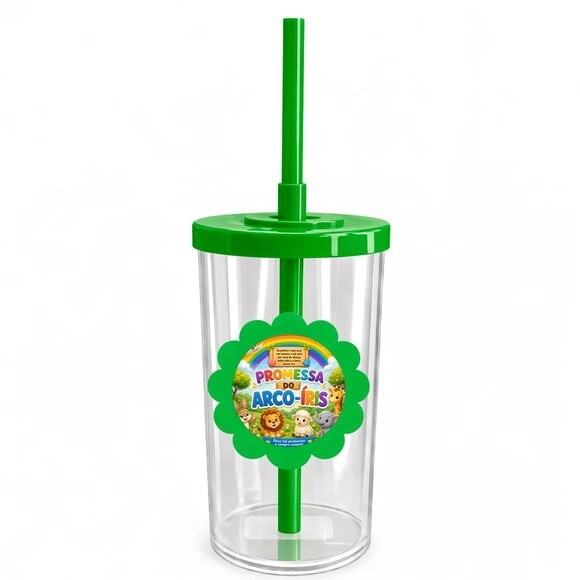 Copo Short Drink Flor Personalizado Promessa do Arco-íris