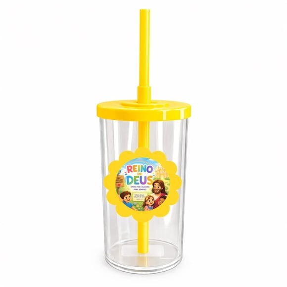Copo Short Drink Flor Personalizado Reino de Deus