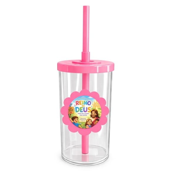 Copo Short Drink Flor Personalizado Reino de Deus