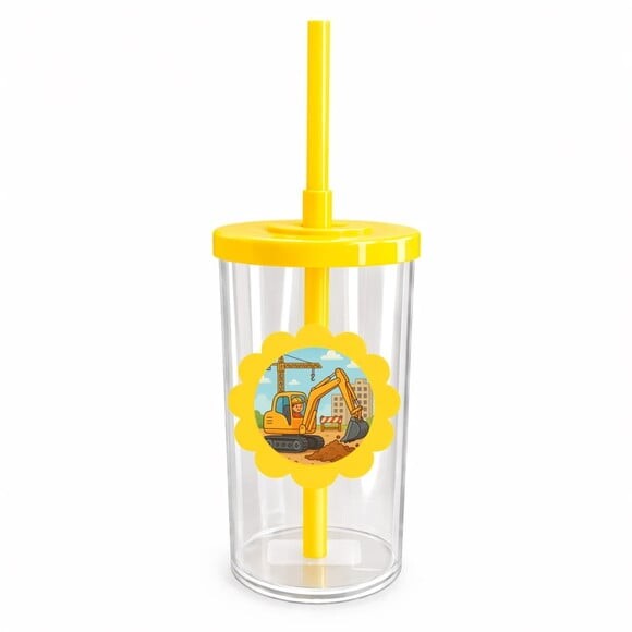 Copo Short Drink Flor Personalizado Retroescavadeira