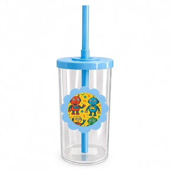 Copo Short Drink Flor Personalizado Robôs Divertidos