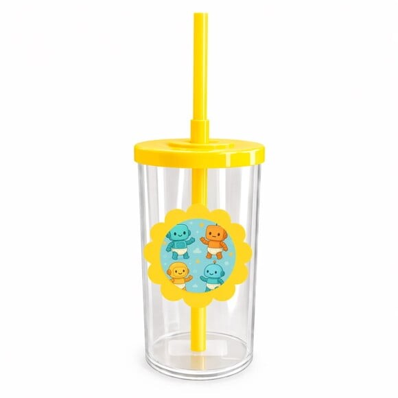 Copo Short Drink Flor Personalizado Robôs Baby