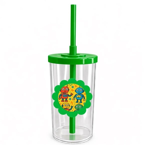 Copo Short Drink Flor Personalizado Robôs Divertidos