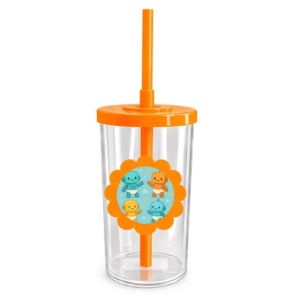 Copo Short Drink Flor Personalizado Robôs Baby