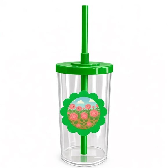 Copo Short Drink Flor Personalizado Rosas Fofas