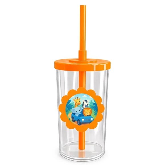Copo Short Drink Flor Personalizado Safari Azul