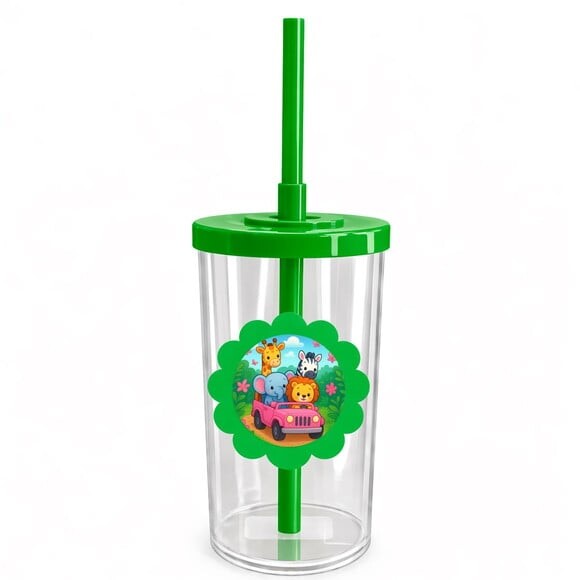 Copo Short Drink Flor Personalizado Safari Rosa