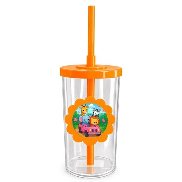 Copo Short Drink Flor Personalizado Safari Rosa