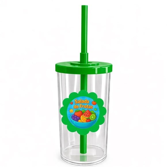 Copo Short Drink Flor Personalizado Salada de Frutas