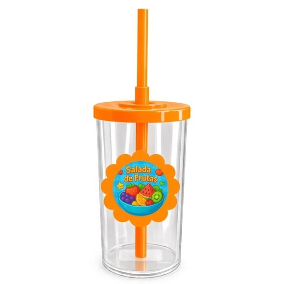 Copo Short Drink Flor Personalizado Salada de Frutas