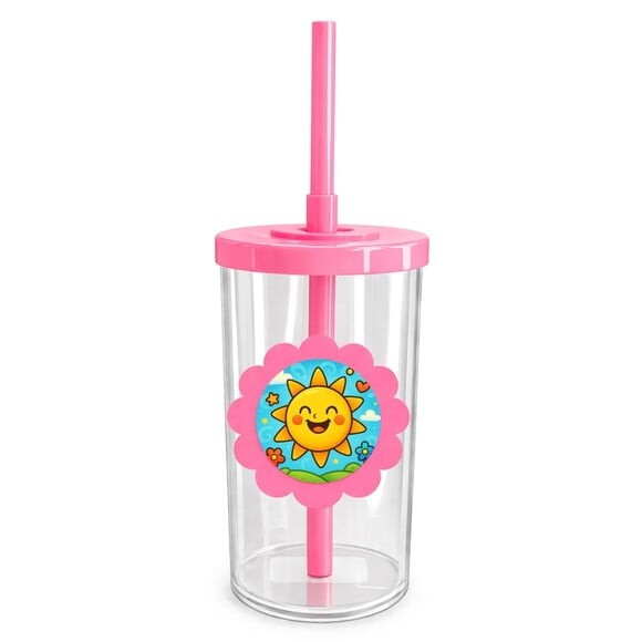 Copo Short Drink Flor Personalizado Sol Sorridente