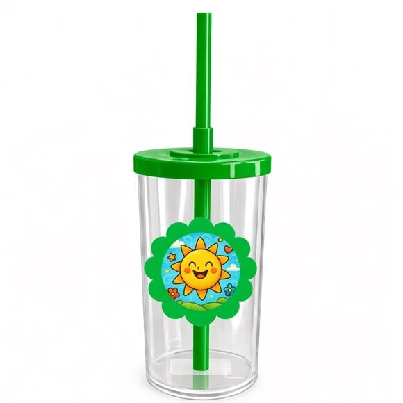Copo Short Drink Flor Personalizado Sol Sorridente