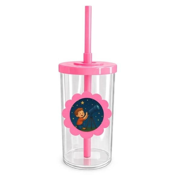 Copo Short Drink Flor Personalizado Telescópio Kids