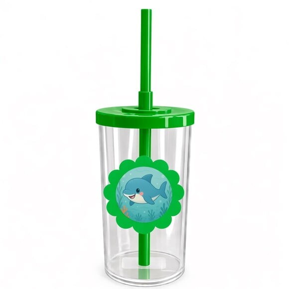 Copo Short Drink Flor Personalizado Tubarãozinho Fofo