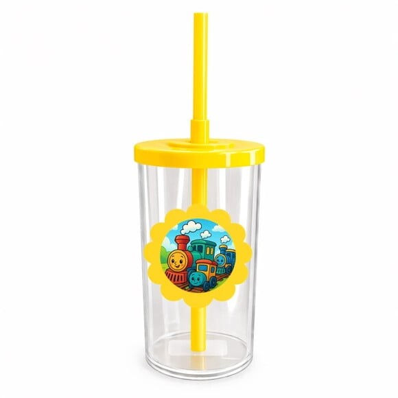 Copo Short Drink Flor Personalizado Trens Antigos