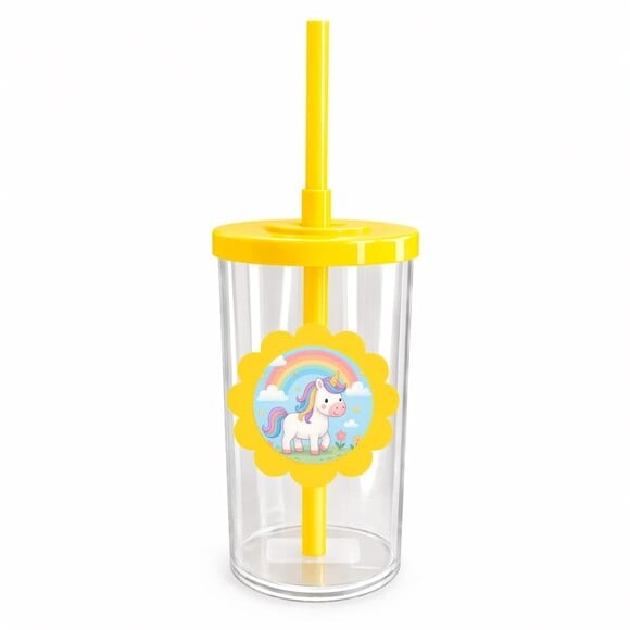 Copo Short Drink Flor Personalizado Unicórnio