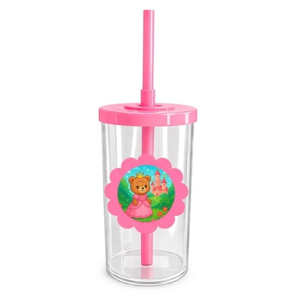 Copo Short Drink Flor Personalizado Ursinha Princesa