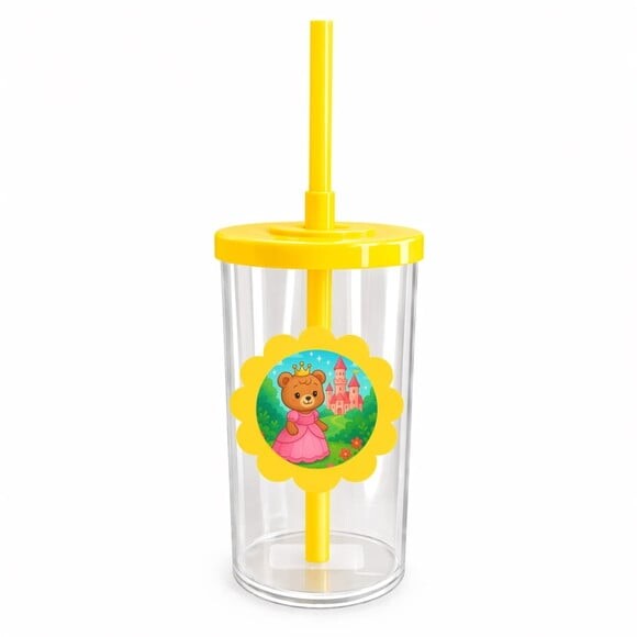 Copo Short Drink Flor Personalizado Ursinha Princesa