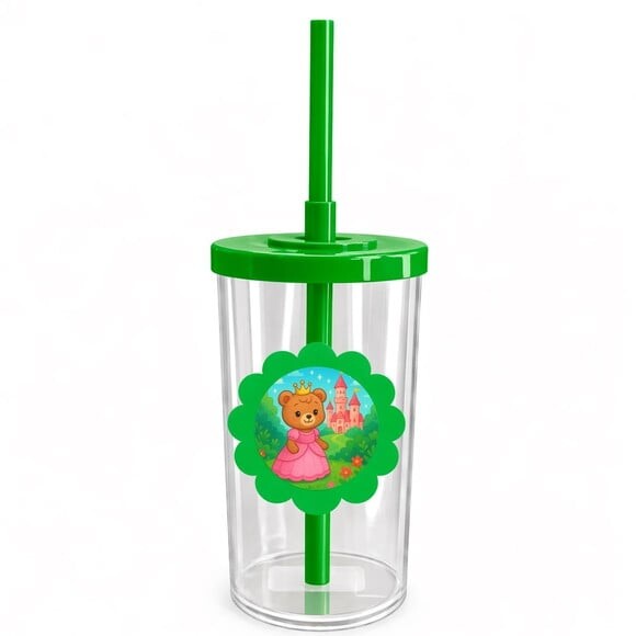 Copo Short Drink Flor Personalizado Ursinha Princesa