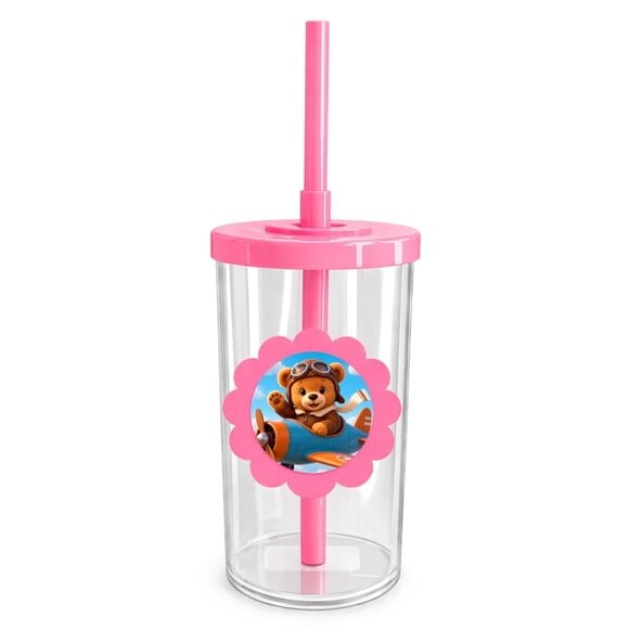 Copo Short Drink Flor Personalizado Ursinho Aviador